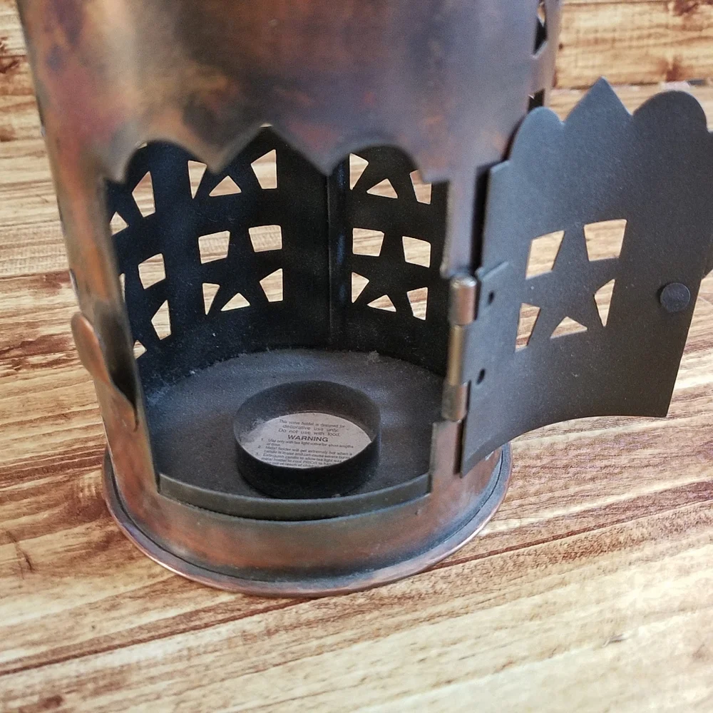 Rustic Metal Star Lantern Candle Holder Votive 8.5 Inches